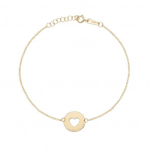 Pulsera oro amarillo 9kt motivo corazon calado - AU9BRCUVG3