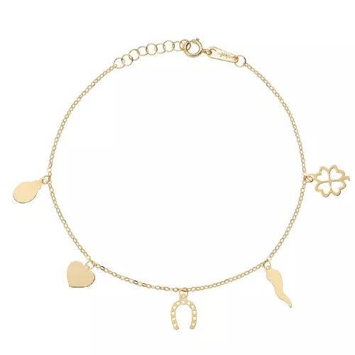 Pulsera oro amarillo 9kt 5 motivos - AU9BRFOG