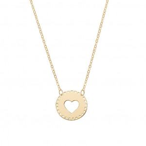 Collar oro amarillo 9kt corazon calado - AU9CLCUVG3