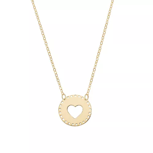 Collar oro amarillo 9kt corazon calado - AU9CLCUVG3