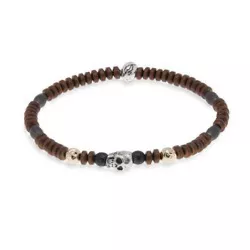 Polsera Platadepalo plata calavera hematites - SB051X