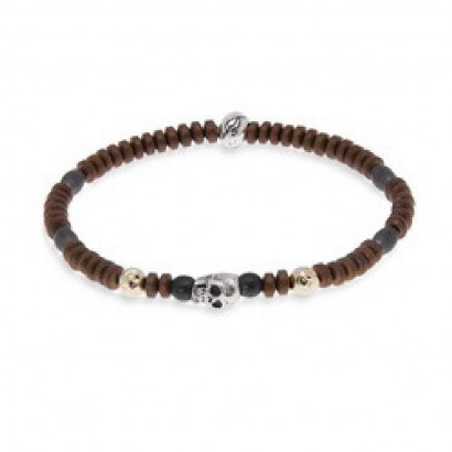 Polsera Platadepalo plata calavera hematites - SB051X