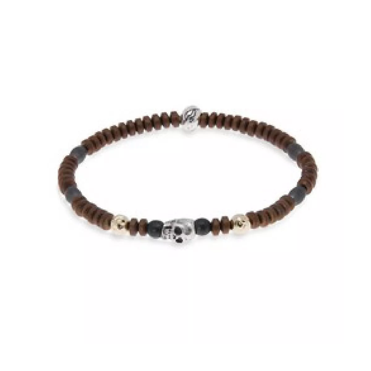 Polsera Platadepalo plata calavera hematites - SB051X