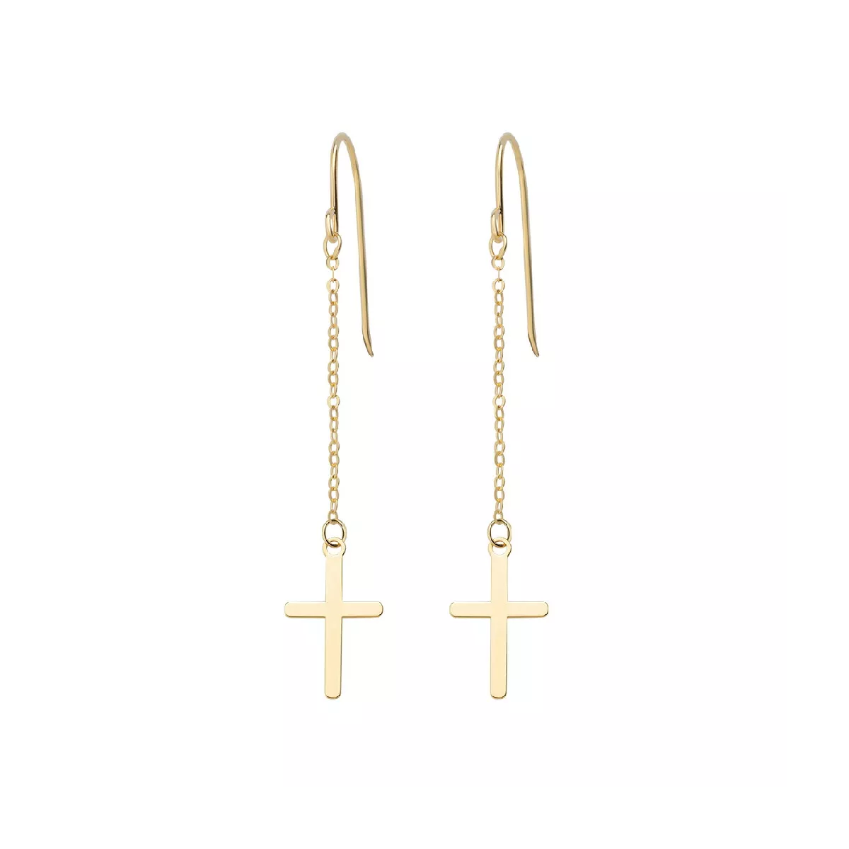 Arracades or groc 9kt creu - AU9ORCRG1