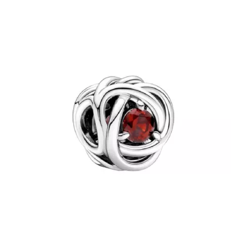 Charm Pandora plata zircon granate - 790065C06