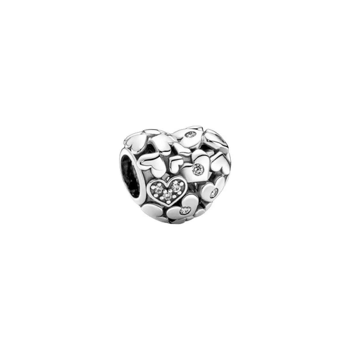 Charm Pandora plata cor circon  - 791061C01