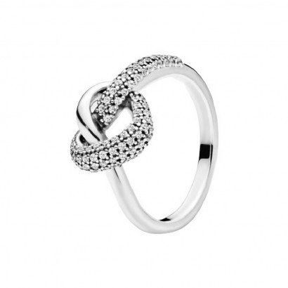 Anillo Pandora plata nudo corazon circon  - 198086CZ