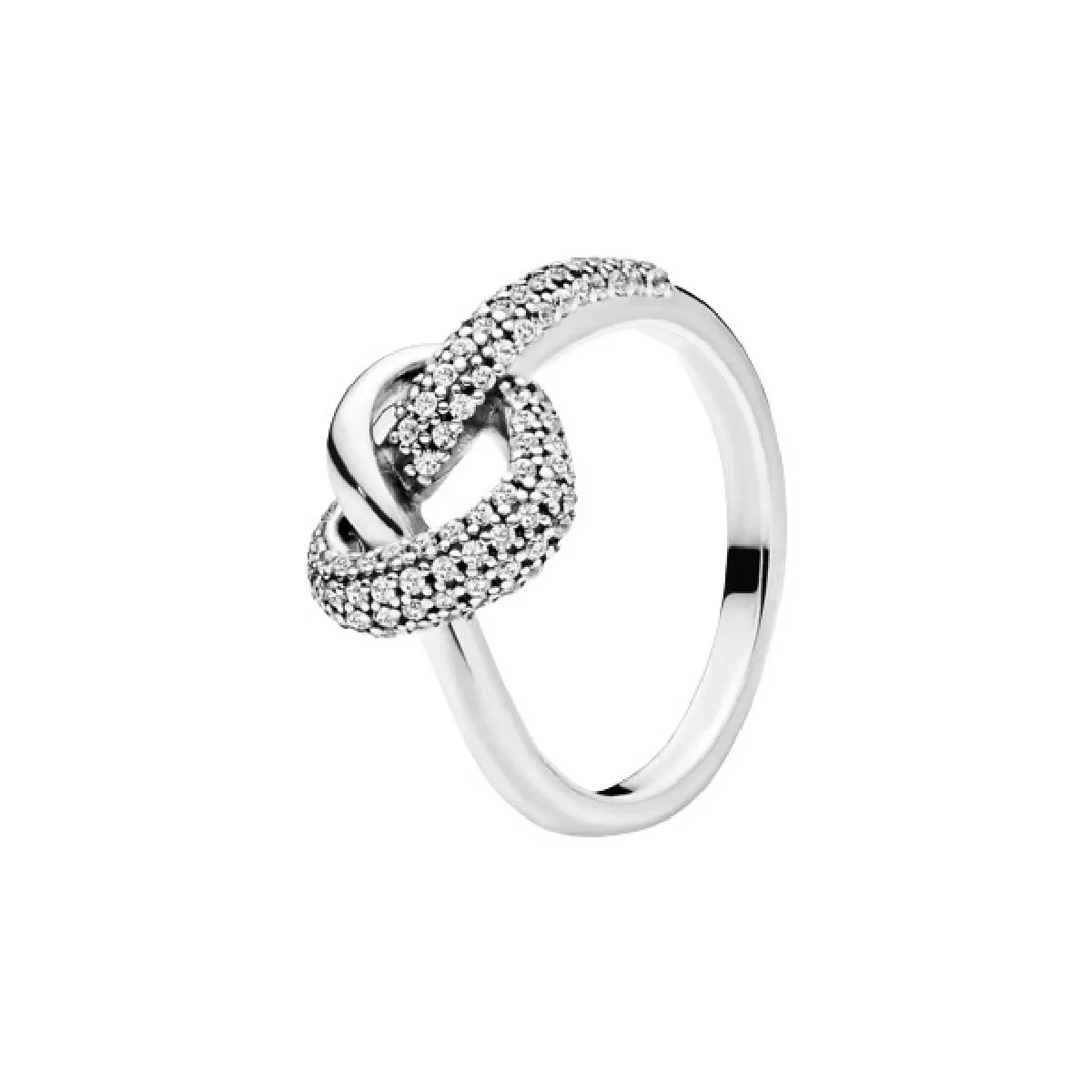 Anell Pandora plata nus cor zircon - 198086CZ