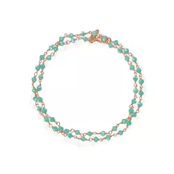 Polsera Amen plata rose zircon turquesa - BRRT34