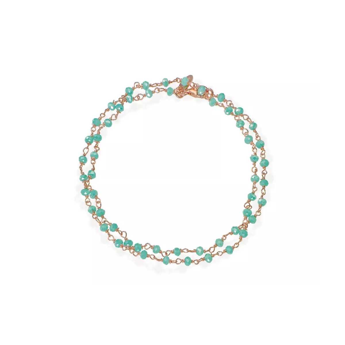 Polsera Amen plata rose zircon turquesa - BRRT34