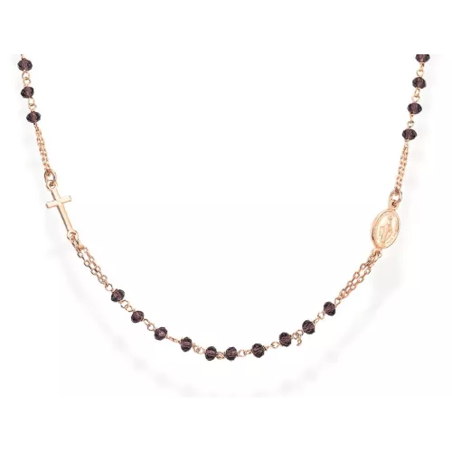 Collar Amen plata rose creu i medalla - CRORL3