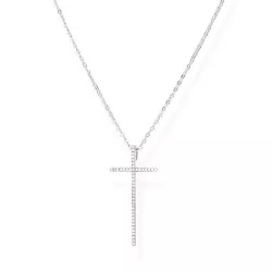 Penjoll Amen plata creu zircon i cadena - CLLCBBZ