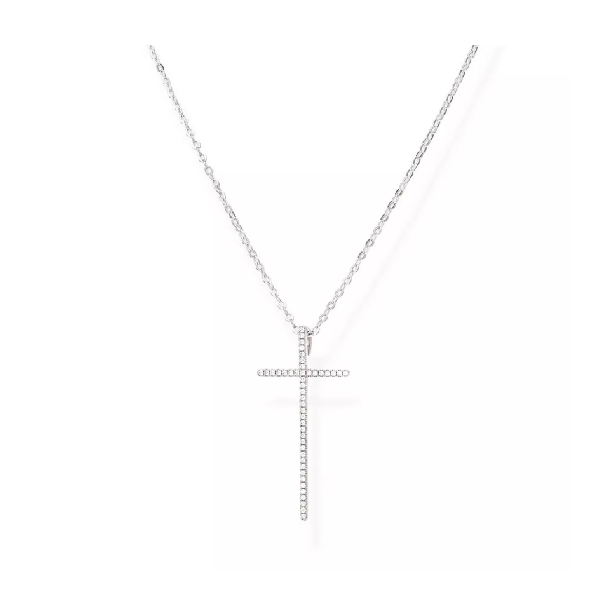 Penjoll Amen plata creu zircon i cadena - CLLCBBZ