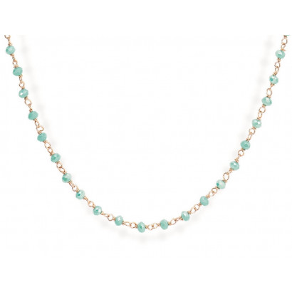 Collar Amen plata rose zircon turquesa - CLRT90