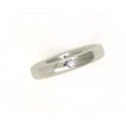 Anillo oro blanco 18k almendrado 3.7mm 1 brillante - AL0127B Anillo oro blanco 18k almendrado 3.7mm 1 brillante - AL0127B