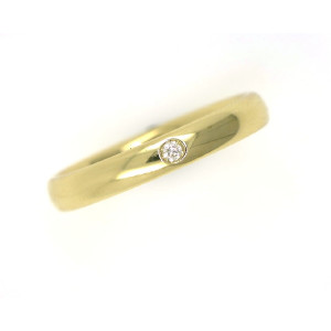 Anillo oro amarillo 18k almendrado 3.3mm 1 brillante - AL0229B