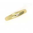 Anillo oro amarillo 18k almendrado 3.3mm 1 brillante - AL0229B Anillo oro amarillo 18k almendrado 3.3mm 1 brillante - AL0229B