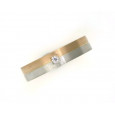 Anillo oro blanco-rosa mate 18k 1 brillante ancho 4.4mm - AL149B