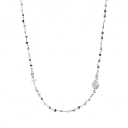 Collar Amen plata creu i medalla zircon - CRO25BMUB3