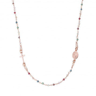 Collar Amen plata rose creu i medalla - CRO25RMU3