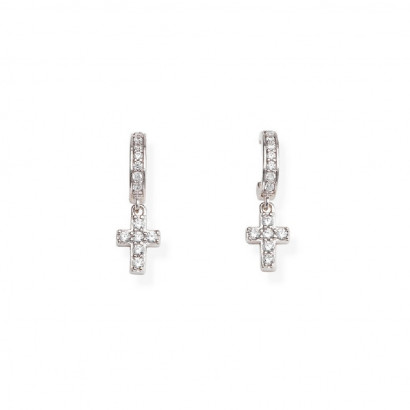 Arracades Amen plata creu zircon - EBCBB