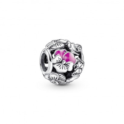 Charm Pandora plata flors esmalt rosa - 790759C01