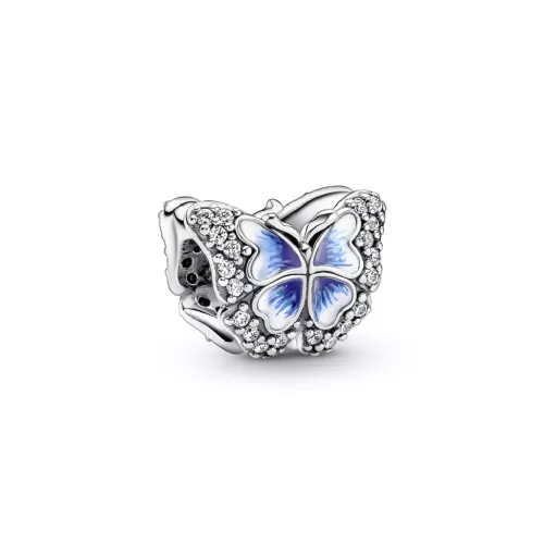 Charm Pandora plata papallona esmalt blau i blanc zircon - 790761C01