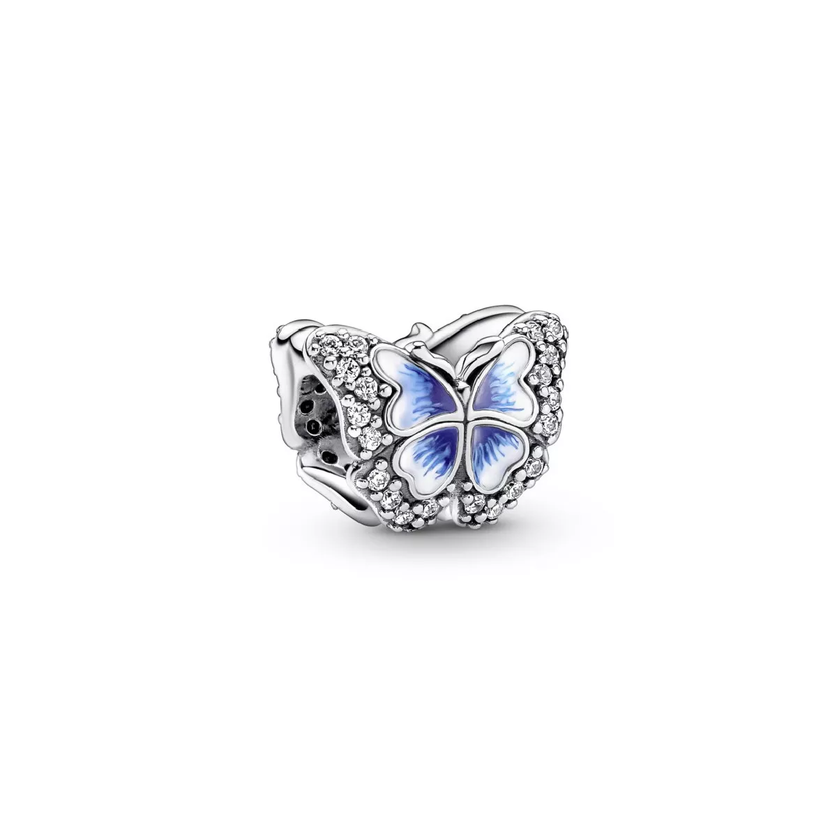 Charm Pandora plata papallona esmalt blau i blanc zircon - 790761C01
