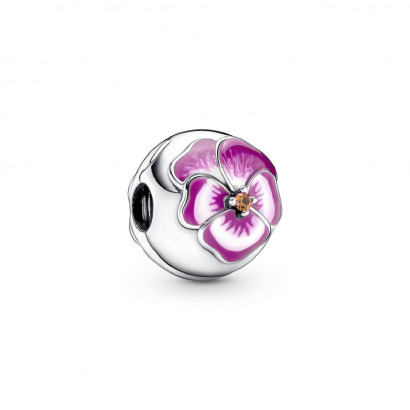 Clip Pandora plata flor esmalt rosa - 790772C01