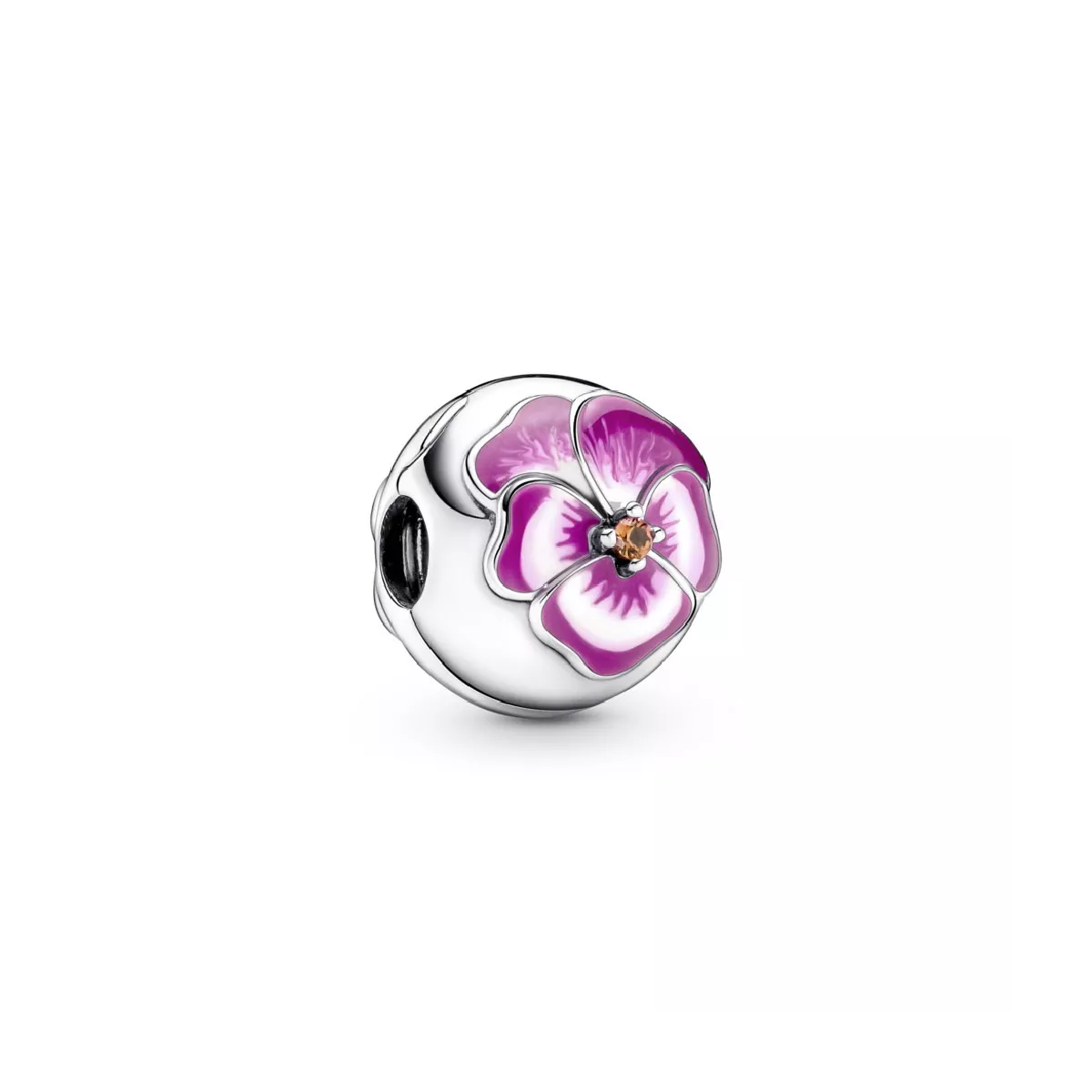 Clip Pandora plata flor esmalt rosa - 790772C01