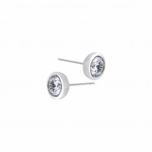 Pendientes Itemporality plata circon cierre boton - SEA-101-165