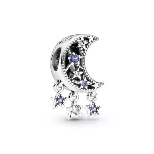 Charm Pandora plata lluna estrella zircon - 799643C01