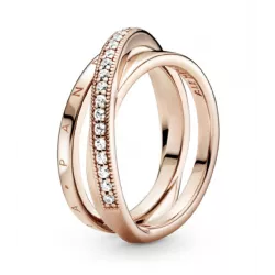 Anell Pandora plata 14k rose gold-plated zircon - 189057C01