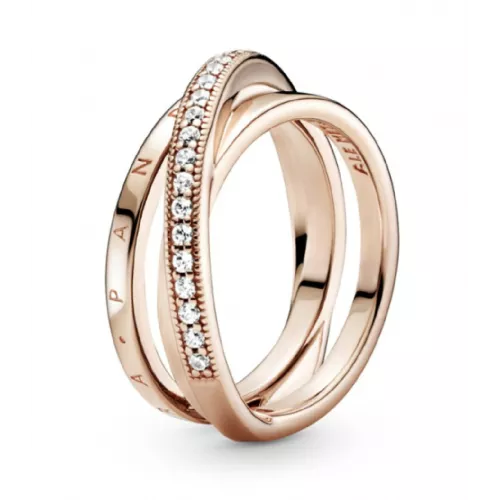 Anell Pandora plata 14k rose gold-plated zircon - 189057C01