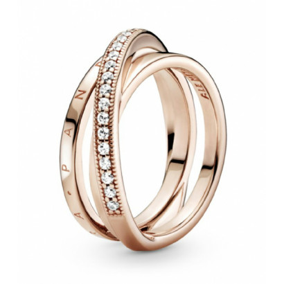 Anillo Pandora plata 14k rose gold-plated circon - 189057C01
