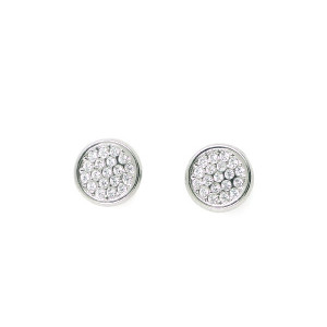 Pendientes boton oro blanco circon - M-620852B