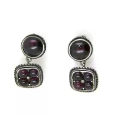 Pendientes Platadepalo plata granate - EM1