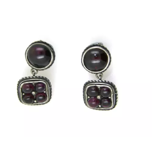 Pendientes Platadepalo plata granate - EM1