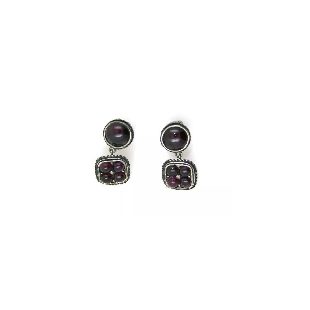 Pendientes Platadepalo plata granate - EM1