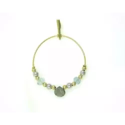 Colgante oro amarillo-blanco 18kts aguamarina