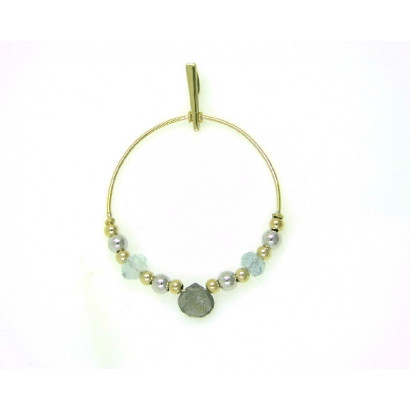 Penjoll or groc-blanc 18kts aiguamarina