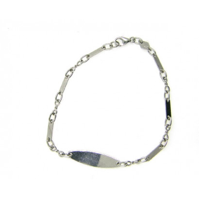 Polsera or blanc 18k placa 3.45gr 16cm