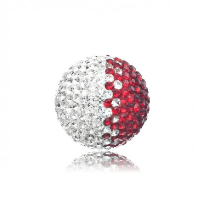 Bola circon blanca/roja - ERS-05-ZI-M