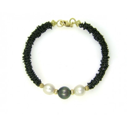 Polsera or groc 18kts perla cultivada acer - 40499