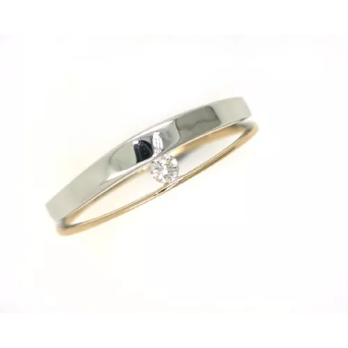 Anillo oro blanco - cobre  brill-0.05k medida  13  - 121263