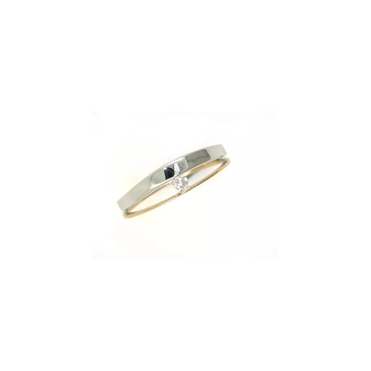 Anillo oro blanco - cobre  brill-0.05k medida  13  - 121263
