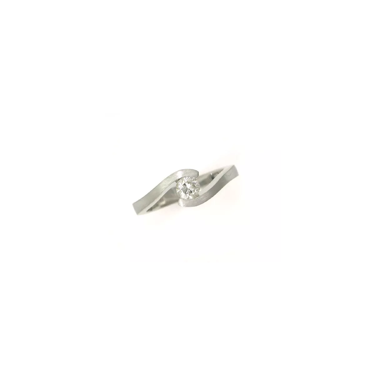 Anillo oro blanco 18kts  1brill-0.40k medida 14 - M-0195