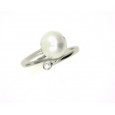 Anell or blanc 18k perla i 1bri-0.03k mida 14 - V-3047/S/B Anell or blanc 18k perla i 1bri-0.03k mida 14 - V-3047/S/B