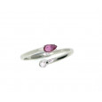Anillo oro blanco 18k bri-0.03k rubi 0.15k nº 14 - V-3045/S/R Anillo oro blanco 18k bri-0.03k rubi 0.15k nº 14 - V-3045/S/R
