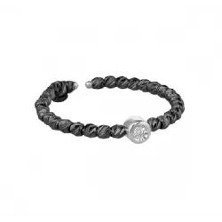 Anillo oro blanco 18k rodio negro 1 brillante 0.02 - 01-152703N